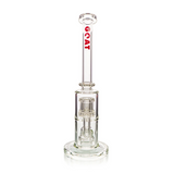 Lucky Goat 12" Clear Borosilicate Double UFO Perc Dab Rig Front View