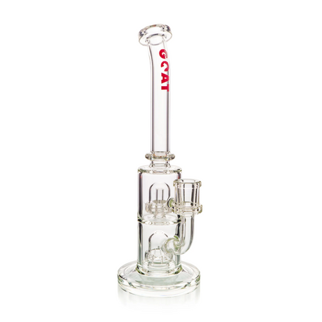 Lucky Goat 12" Clear Borosilicate Dab Rig with Double UFO Percs - Front View