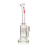Lucky Goat 12" Clear Borosilicate Dab Rig with Inline/UFO Perc Front View on White Background