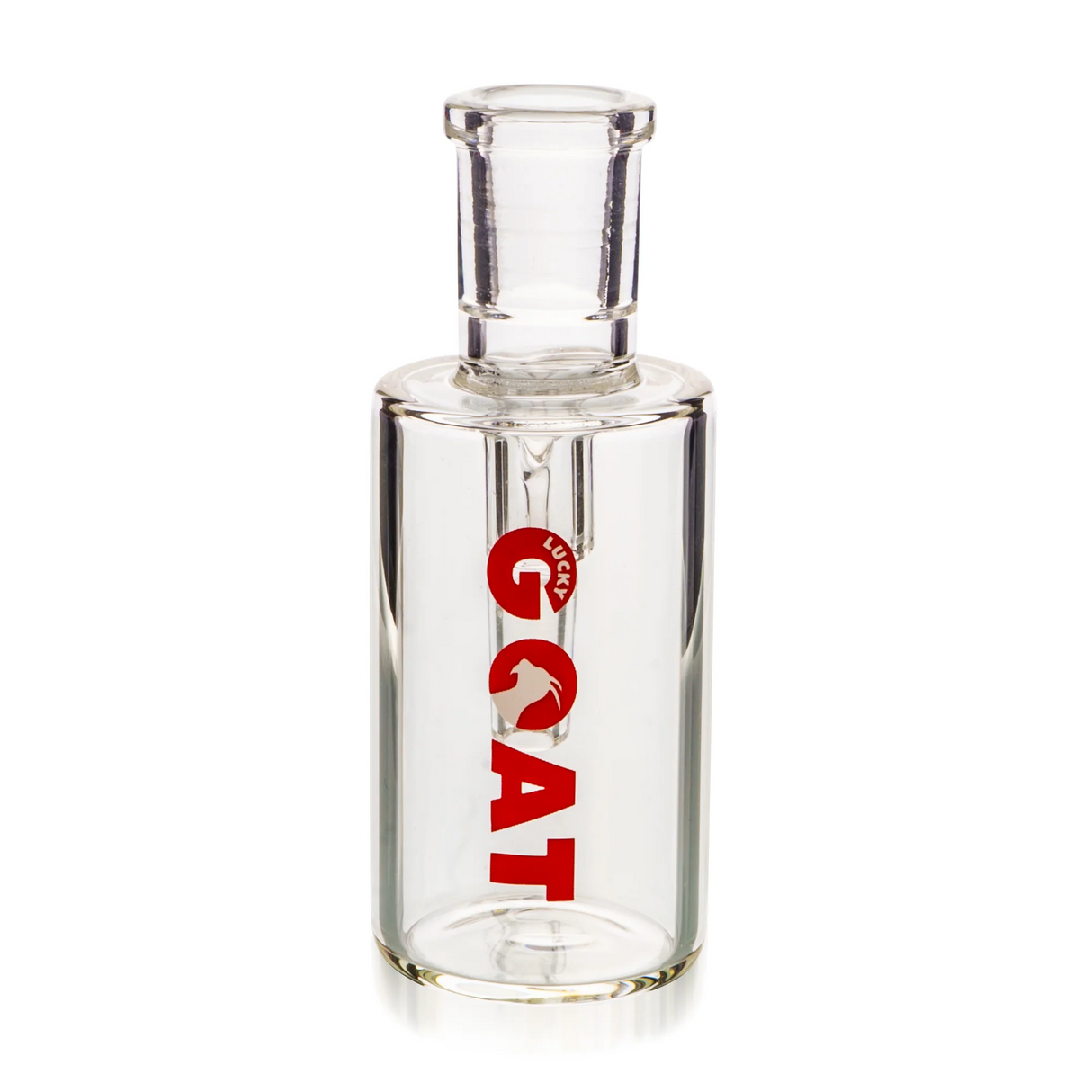 AFM 3" Lucky Goat Clear Dry Catcher, 14mm Borosilicate Ash Catcher, Front View