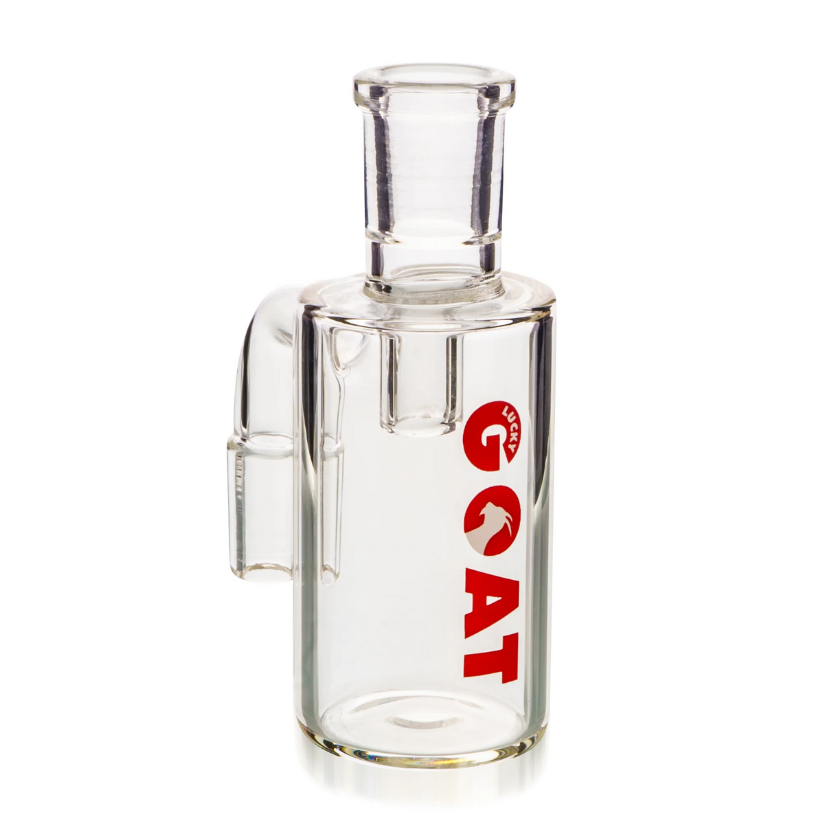 AFM 3" Lucky Goat Clear Dry Catcher, 14mm Borosilicate Ash Catcher, Front View