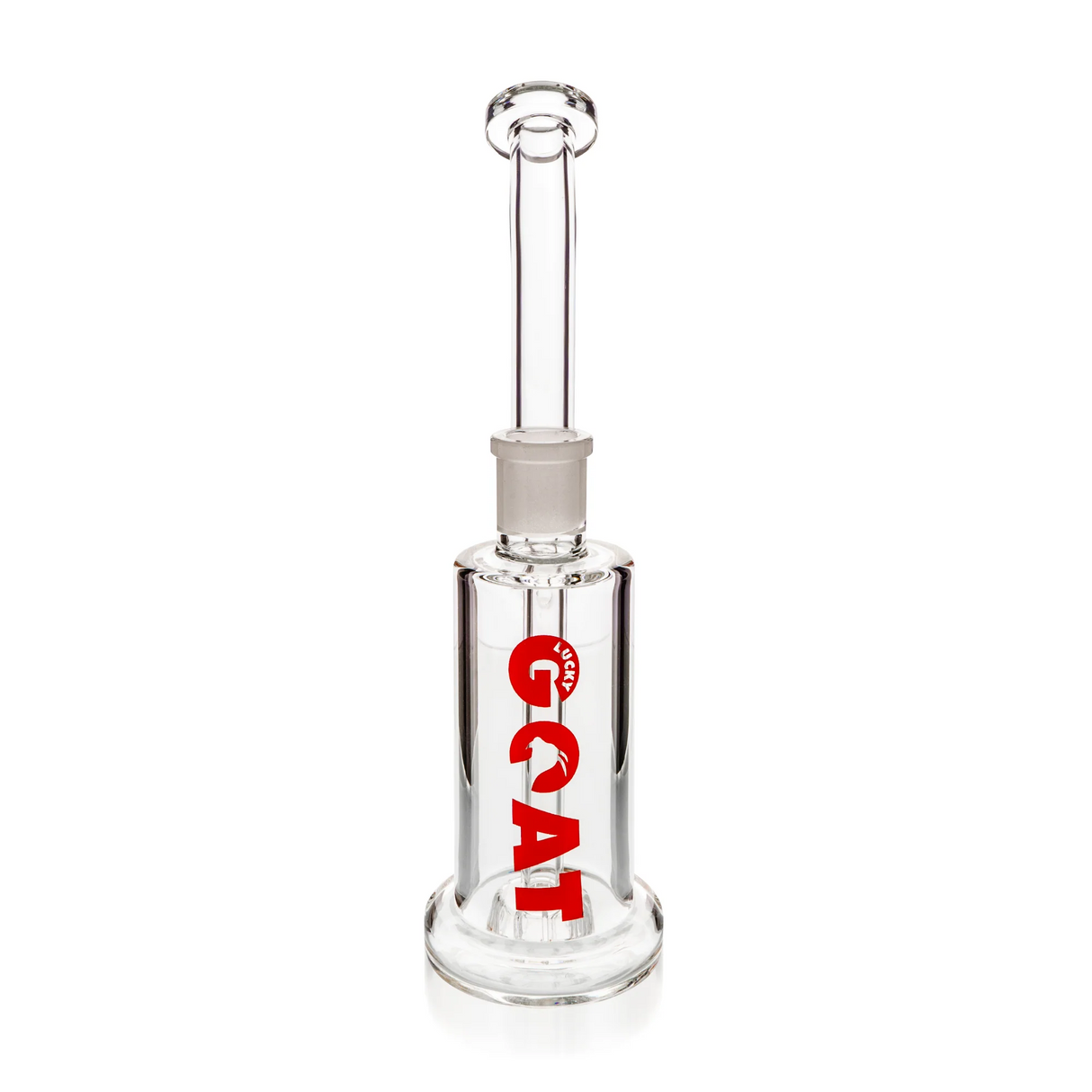 Lucky Goat 8" Appalachian Showerhead Sherlock Bubbler, Clear Borosilicate Glass, Front View