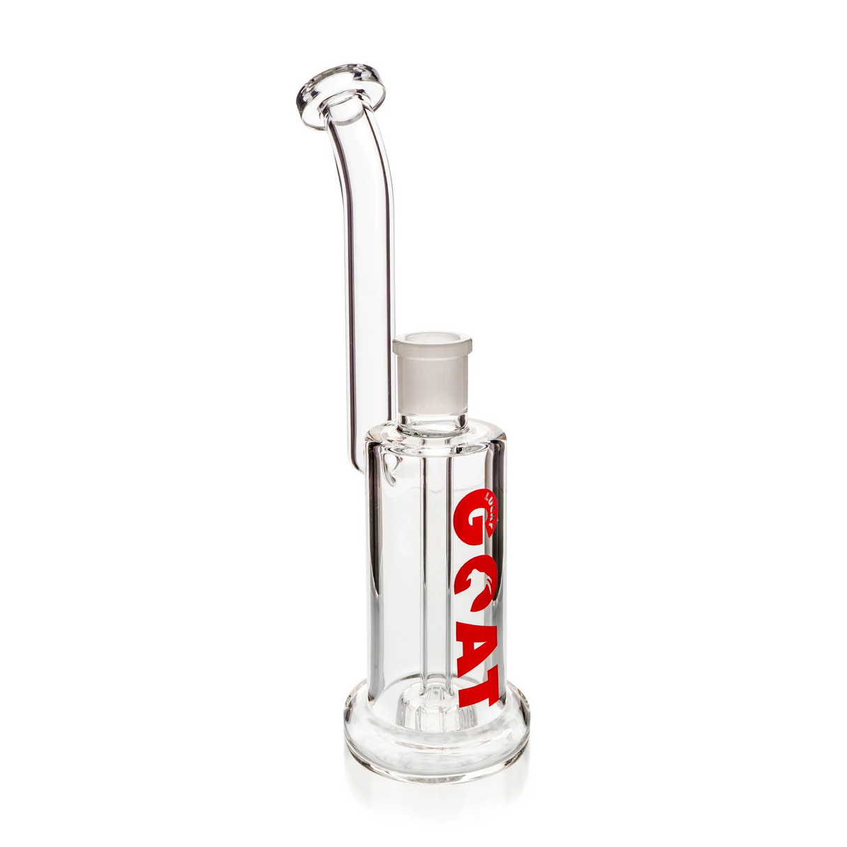 Lucky Goat 8" Clear Glass Sherlock Bubbler with Showerhead Perc - Front View