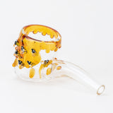 Empire Glassworks Beehive Proxy Glass Attachment, Side View with Honey Drip Detail