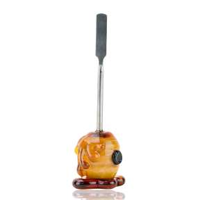 Empire Glassworks Honey Dabber with Colored Glass Accents - Front View on White Background