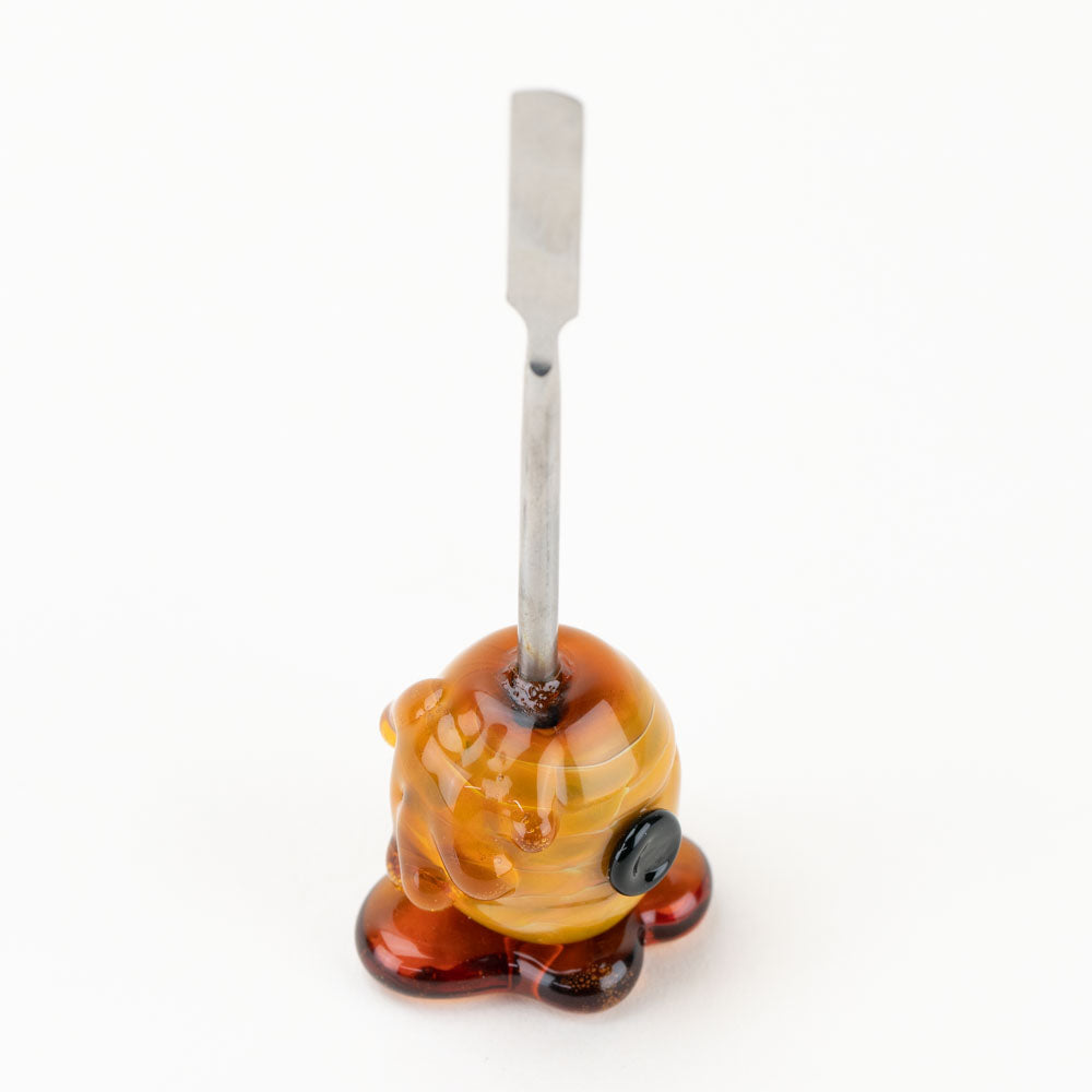 Empire Glassworks Honey Dabber with Colored Borosilicate Glass, Front View on White