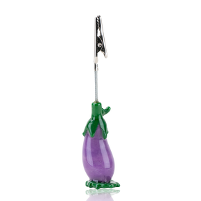 Empire Glassworks Eggplant Roach Clip - Borosilicate Glass with Colored Detailing
