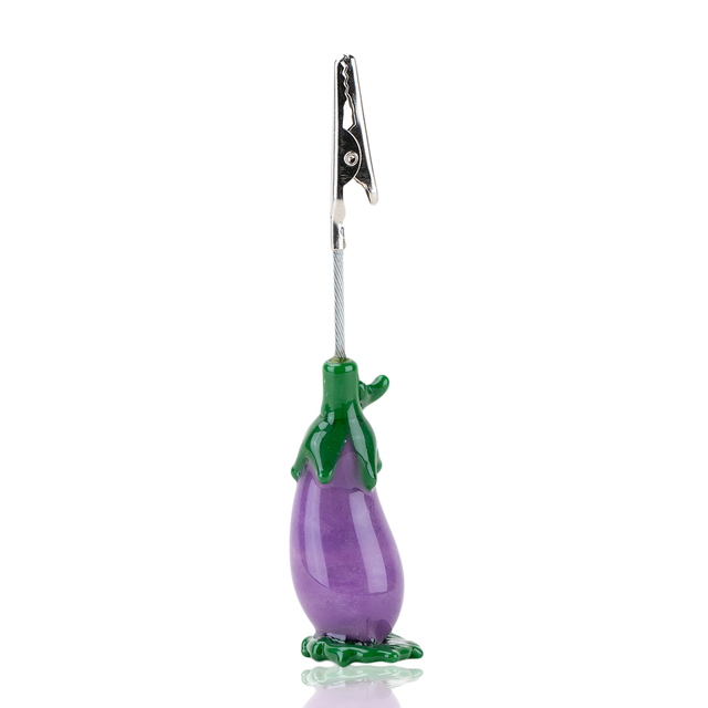 Empire Glassworks Eggplant Roach Clip - Borosilicate Glass with Colored Detailing