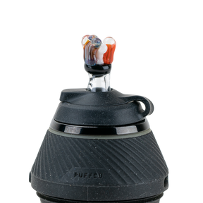 Empire Glassworks Coral PuffCo Proxy Glass Ball Cap, Borosilicate Colored Glass, Front View