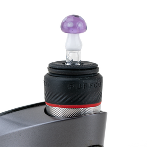 Empire Glassworks Sriusly Shrooms PuffCo Peak Pro Glass Ball Cap, Borosilicate, Angled View