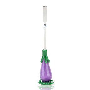 Empire Glassworks Eggplant Dabber Tool with Borosilicate Glass, Front View on White Background