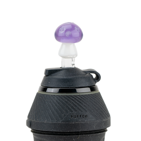 Empire Glassworks Sriusly Shrooms PuffCo Proxy Glass Ball Cap, Front View on Seamless Background