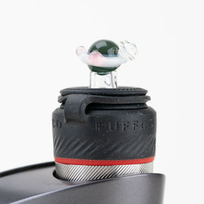 Empire Glassworks Galaxy PuffCo Peak Pro Glass Ball Cap, Close-up Side View