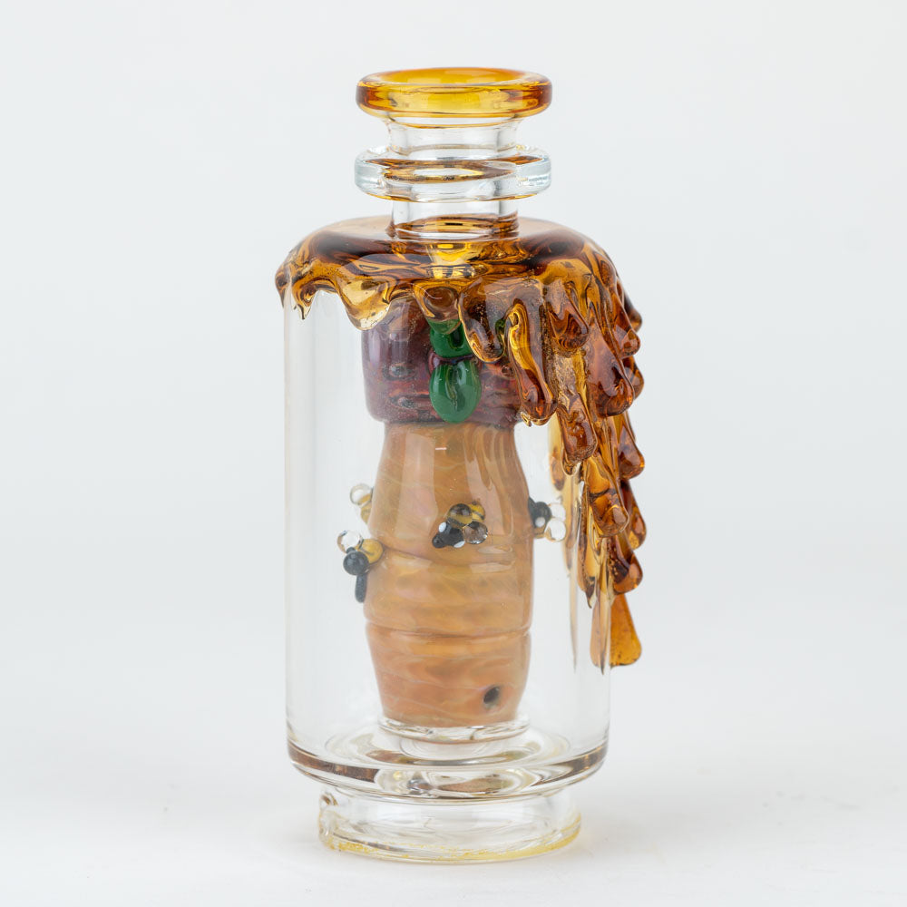 Empire Glassworks "Save the Bees" PuffCo Peak Glass Attachment, Front View with Bee Details