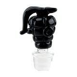 Empire Glassworks Grenade Puffco Peak Pro Glass Carb Cap in Black, Novelty Design, Front View
