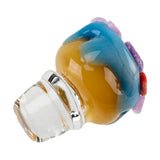Empire Glassworks Blue Donut Carb Cap for Puffco Peak Pro, Angled View on White Background