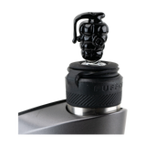 Empire Glassworks Grenade Puffco Peak Pro Carb Cap in Black Borosilicate Glass - Close-Up