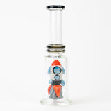 Empire Glassworks Rocket Ship Mini Tube Bong with Colorful Design - Front View