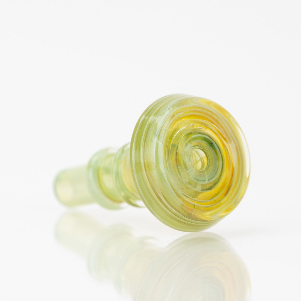 Empire Glasswork's Algae-themed Joystick Cap for PuffCo Peak Pro, Borosilicate Glass, Side View