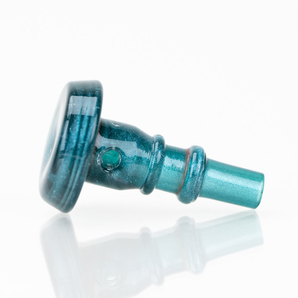 Empire Glassworks Blue Lagoon Joystick Cap for PuffCo Peak Pro, Borosilicate Glass, Side View