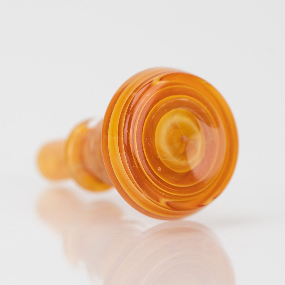 Empire Glassworks Tangerine Joystick Cap for PuffCo Peak Pro, Borosilicate Glass, Side View