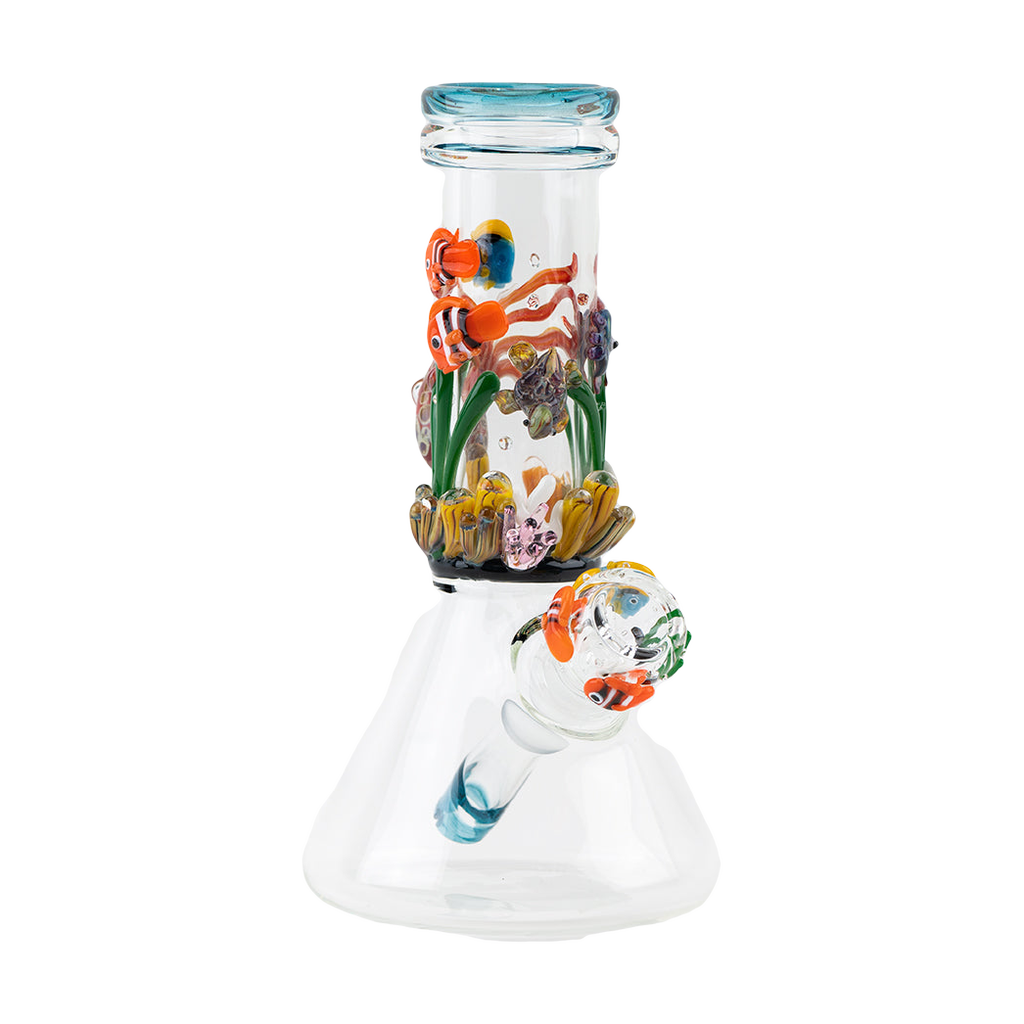 Empire Glassworks 'Under the Sea Baby Beaker' with colorful marine life design, front view on white background