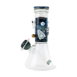 Empire Glassworks Galactic Baby Beaker Bong, 8" Glow in the Dark Design, Front View