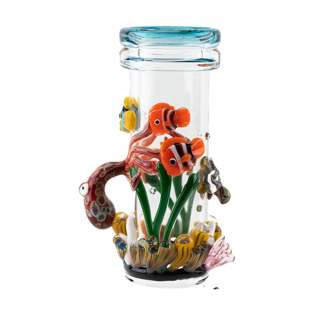 Empire Glassworks 'Under the Sea Baby Beaker' with colorful marine life design, side view on white background