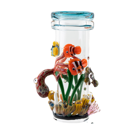 Empire Glassworks 'Under the Sea Baby Beaker' with colorful marine life design, side view on white background