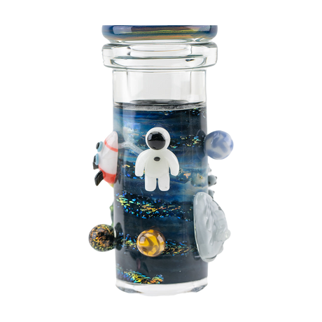 Empire Glassworks 8" UV Reactive Beaker Bong with Galactic Design and Glow Accents