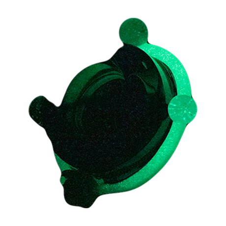 Empire Glassworks Galactic Baby Beaker glowing in dark, 8" novelty bong with 45-degree joint