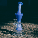 9" AFM Swiss Cheese Glass Dab Rig with Showerhead Perc, 14mm Female Joint, Front View