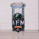 AFM 18" Atlanta Baseball Beaker Bong, 5mm thick borosilicate glass, front view on white background