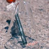 Close-up of 18" AFM Atlanta Baseball 5mm Beaker Bong with Colored Glass Detail