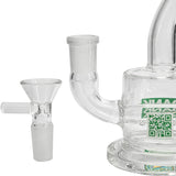 DankGeek Mini In-Line Banger Hanger Dab Rig with 14mm Female Joint, Close-up Side View