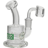 DankGeek Mini In-Line Banger Hanger Dab Rig with 14mm Female Joint, Borosilicate Glass, Front View