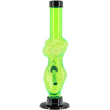 JM Plastics 8" Acrylic Lady Contour Bong in Neon Green - Front View