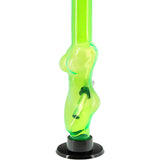 JM Plastics 8" Acrylic Lady Contour Bong in Neon Green - Front View