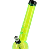 JM Plastics 8" Neon Green Acrylic Angled Neck Bubble Bong with Deep Bowl - Side View