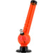 JM Plastics 8" Acrylic Angled Neck Bubble Bong in Orange, sturdy base, easy to clean