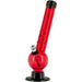 JM Plastics 8" Red Acrylic Angled Neck Bubble Bong, Durable Water Pipe, Side View