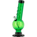 JM Plastics Acrylic Angled Neck Straight Tube Bubble Bong in Green, 9-12 Inch Options