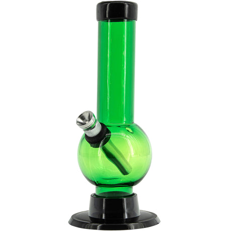 JM Plastics 6" Acrylic Bubble Bong in Green, Sturdy Base, Easy to Clean - Front View