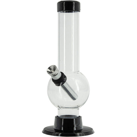 JM Plastics 6" Acrylic Bubble Bong in Grey, Front View, Compact Water Pipe for Easy Use