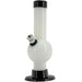 JM Plastics 6" Acrylic Bubble Bong in White, Front View, Durable with Easy Grip Base