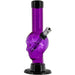 JM Plastics Mini Alien Head Acrylic Bong, 6" Tall in Purple, Front View with Detachable Bowl