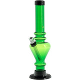 JM Plastics 8" Acrylic Blossom Bong in Green, Durable with Easy Grip Design - Front View