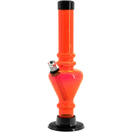 JM Plastics 8" Acrylic Blossom Bong in Orange - Front View on White Background