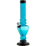 JM Plastics 8" Acrylic Blossom Bong in Ice Blue - Front View on White Background