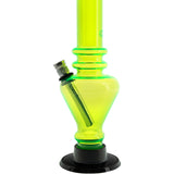 JM Plastics 8" Acrylic Blossom Bong in vibrant green, front view on white background